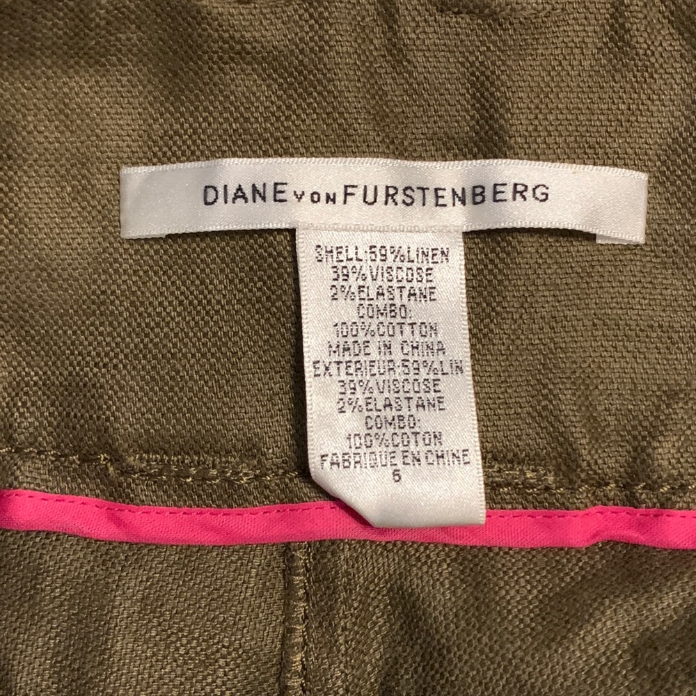 6 DIANNE VON FURSTENBERG OLIVE JONAH SHORTS - Picture 5 of 8